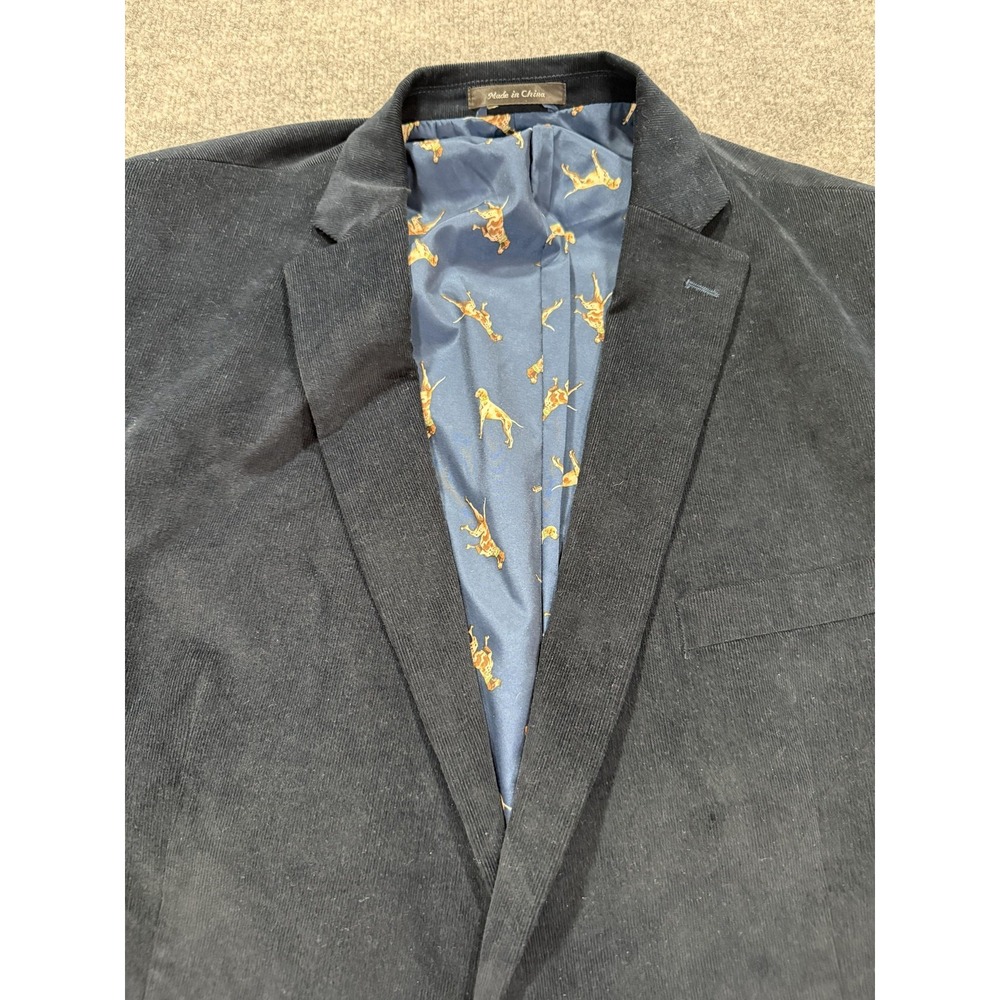 Lauren Ralph Lauren Sport Coat Mens 50 Blue Corduroy Dog Lining Elbow Patches - Picture 2 of 9
